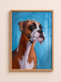 Boxer Dog A3 Framed Wall Art | Pet Portrait Decor Modern Animal Artwork