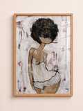 Coffee Girl A3 Framed Wall Art | Abstract Boho Kitchen Decor