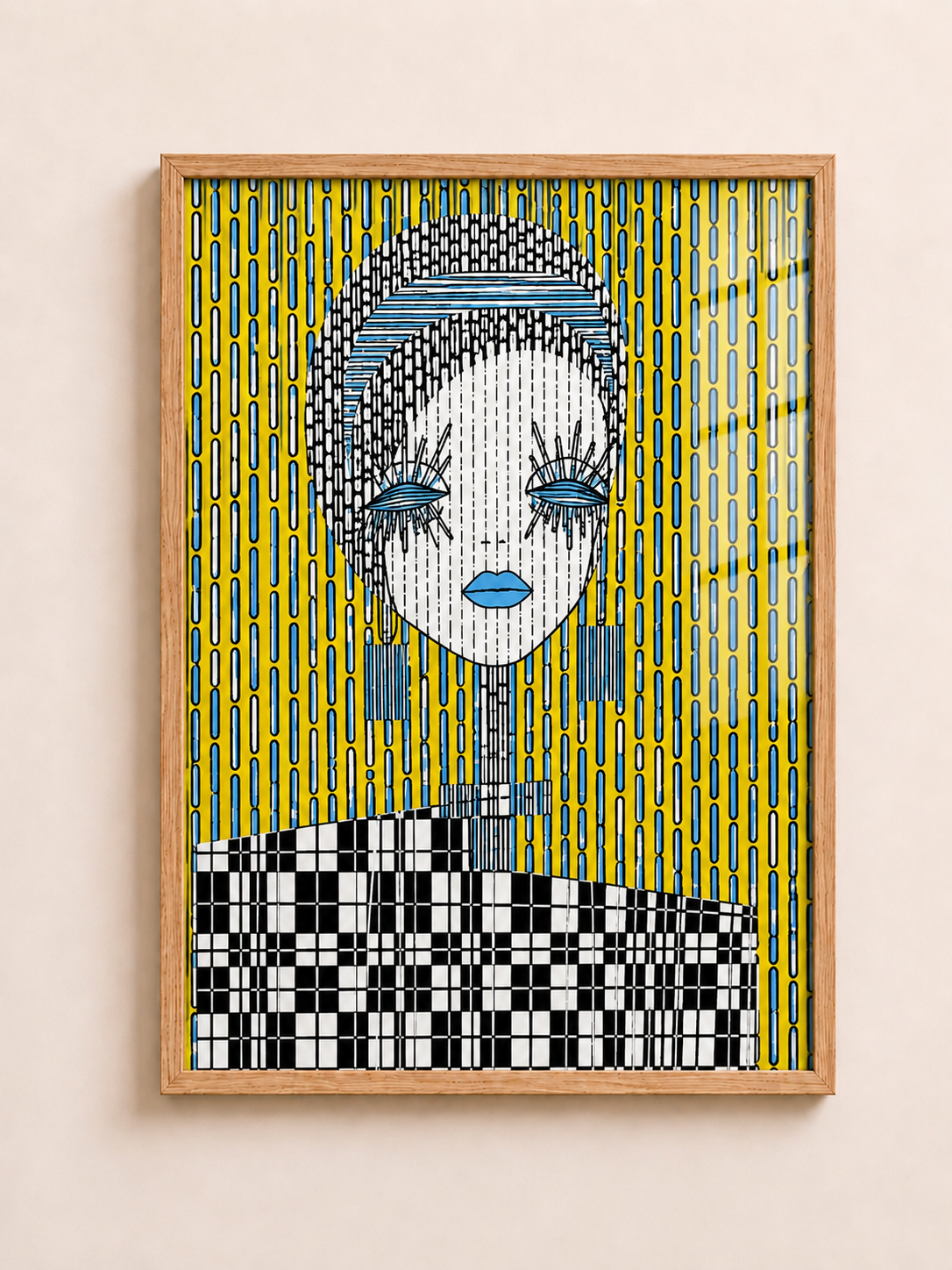 Colour Wave Portrait A3 Framed Wall Art | Abstract Pop Art Decor