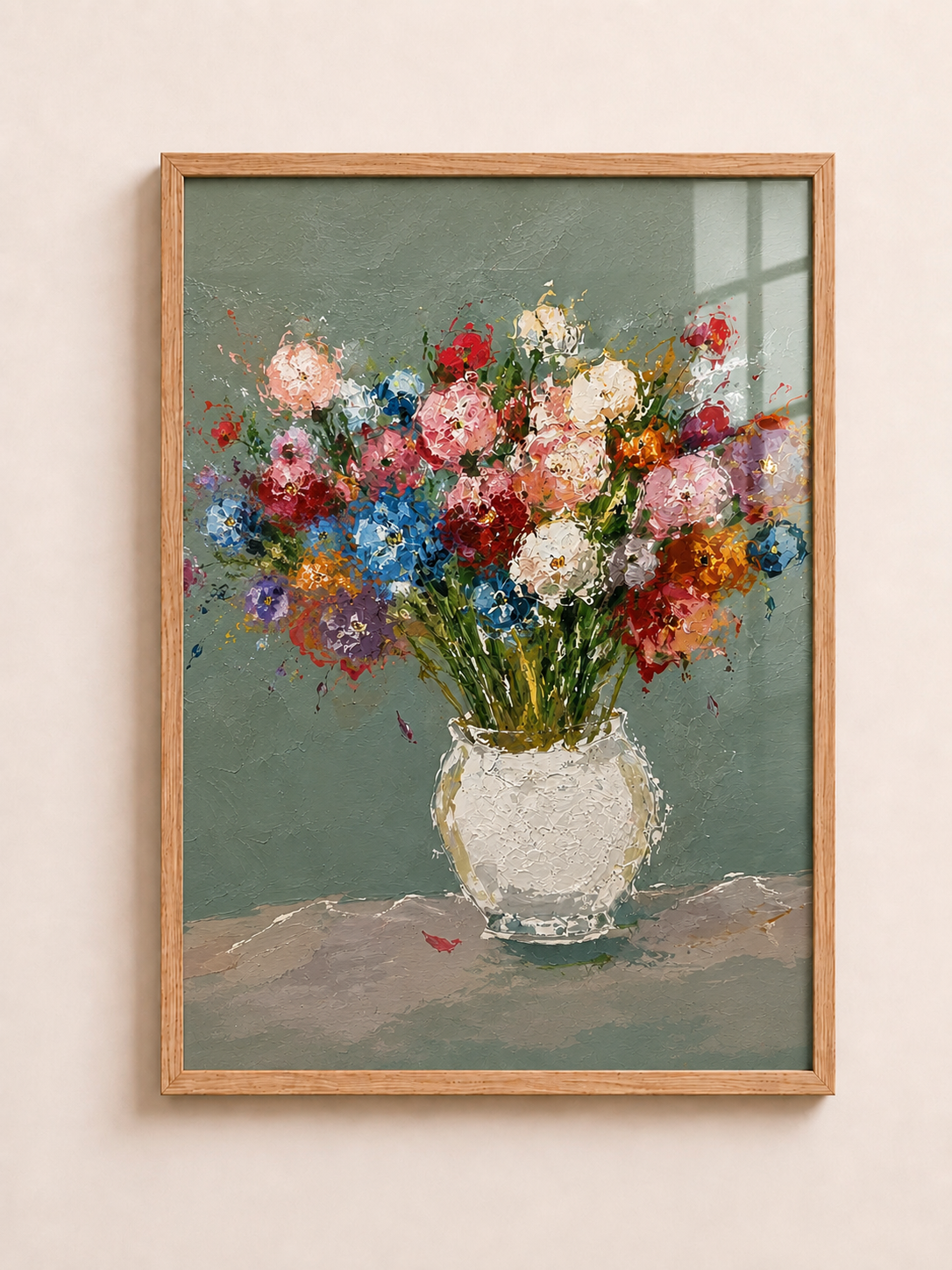 Garden Bouquet A3 Framed Wall Art | Floral Decor Colourful Artwork