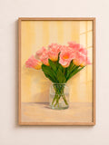 Pink Tulips A3 Framed Wall Art | Soft Floral Artwork