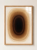 Earth Tone Vortex Neutral Abstract A3 framed wall art print – Light Oak Effect Frame – ALENO