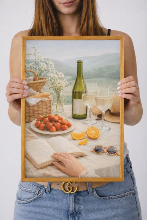 Aesthetic Cottagecore Wall Art Print A3 A4 | Summer Picnic Poster | Framed or Unframed | UK Home Decor Gift